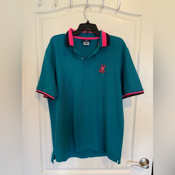 Psycho Bunny men’s turquoise short sleeve Polo shirt size 8 XXL * - Picture 1 of 8